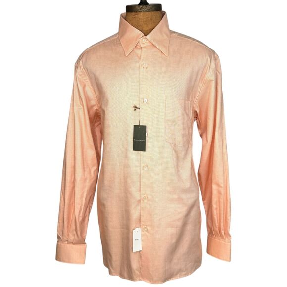 New Ermenegildo Zegna Salmon Dress Shirt Men's Size XL $295 MSRP
